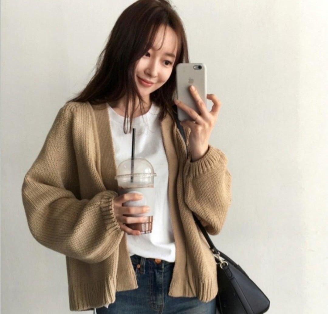 INSTOCK minimalist simple basic knitted cardigan sweater jacket outerwear overall knitwear knit wear office wear ol work attire school casual outfit
