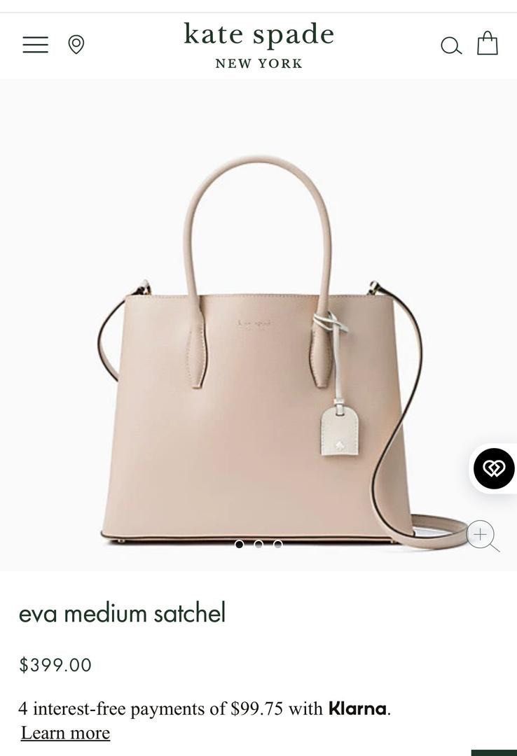 Kate Spade New York Eva Satchel Tote Warm Beige Blush Pink Pebbled Leather,  Luxury, Bags & Wallets on Carousell