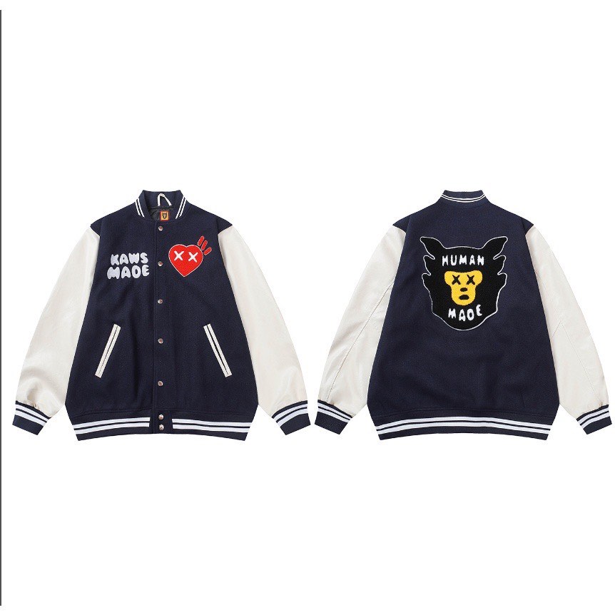 KAWS x Human Made Varsity Jacket, Men's Fashion, Coats, Jackets