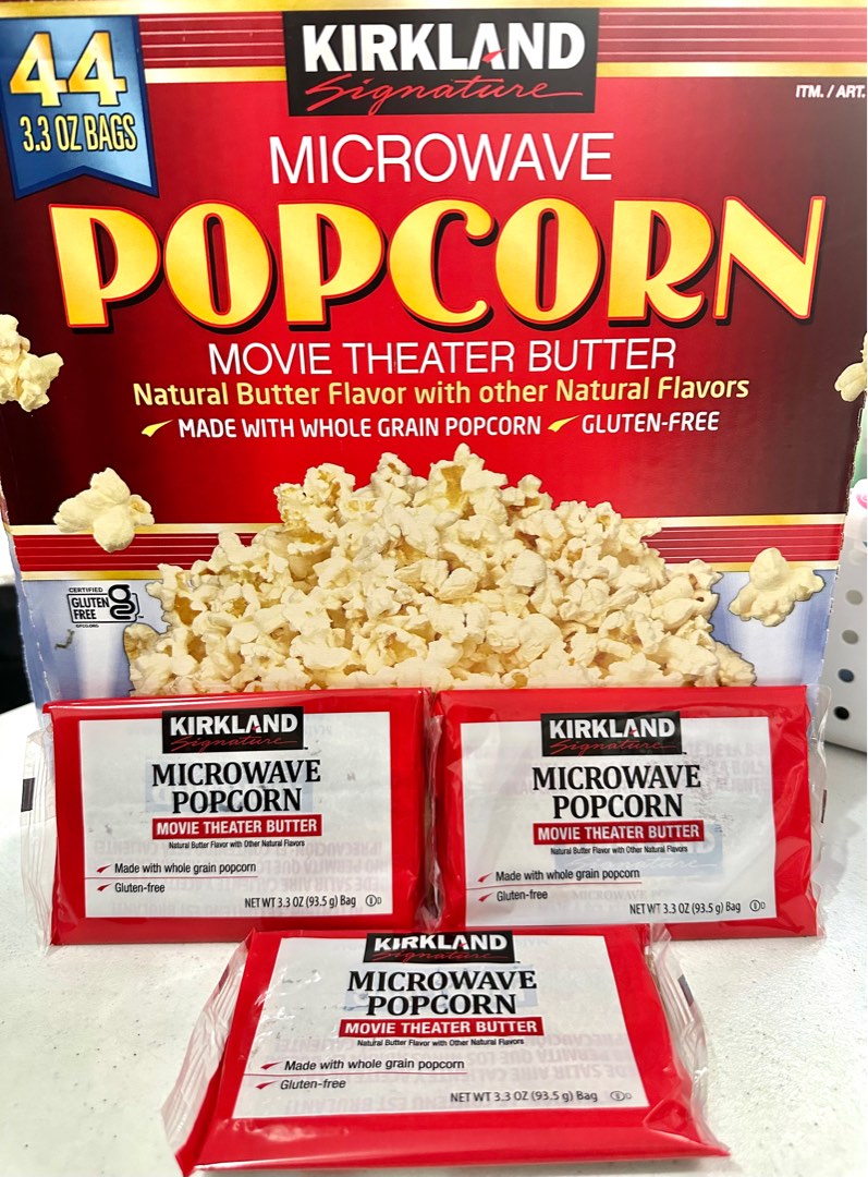 Kirkland Microwave Popcorn Natural Butter Flavor from US, Food & Drinks