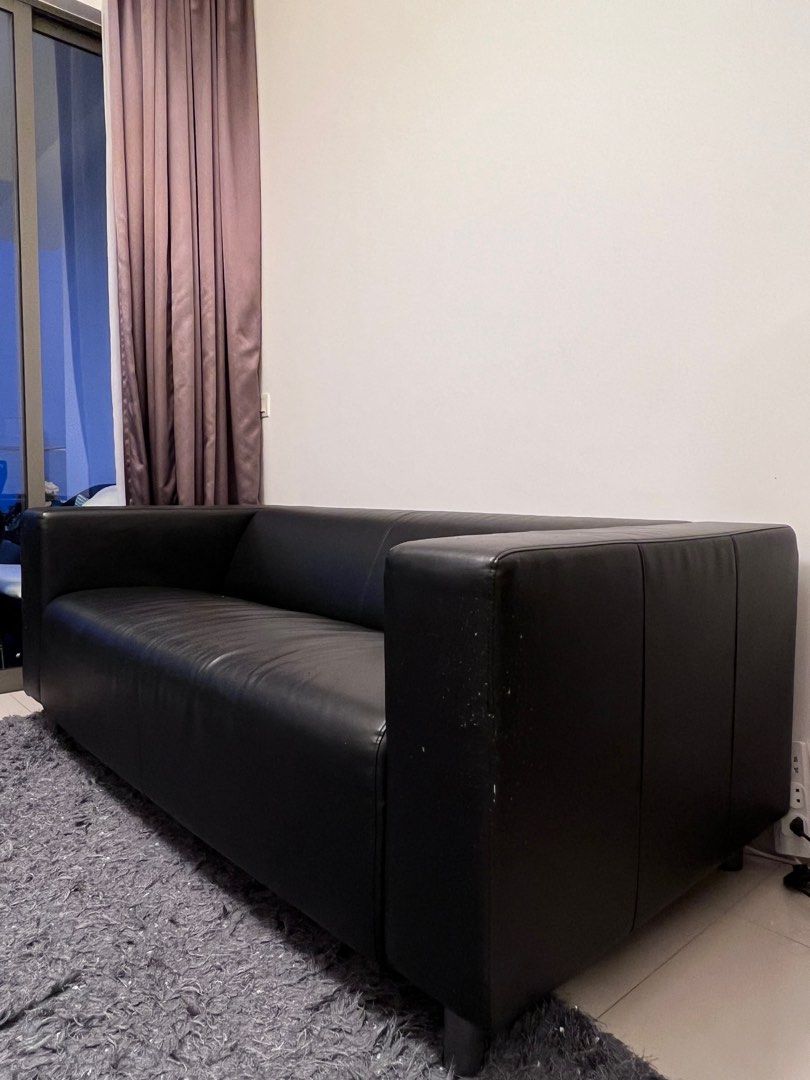 GIVE AWAY KLIPPAN 2 seat sofa Bomstad black MOVING OUT SALE