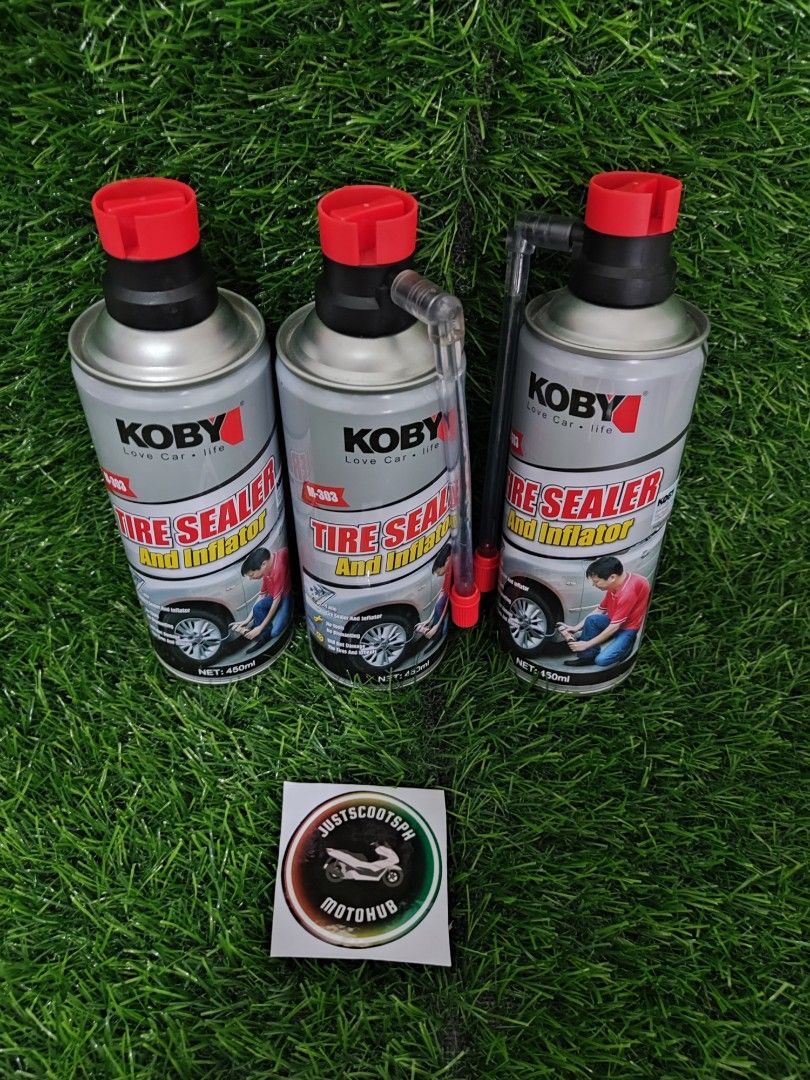 Koby tire sealer and inflator, Motorbikes, Motorbike Parts