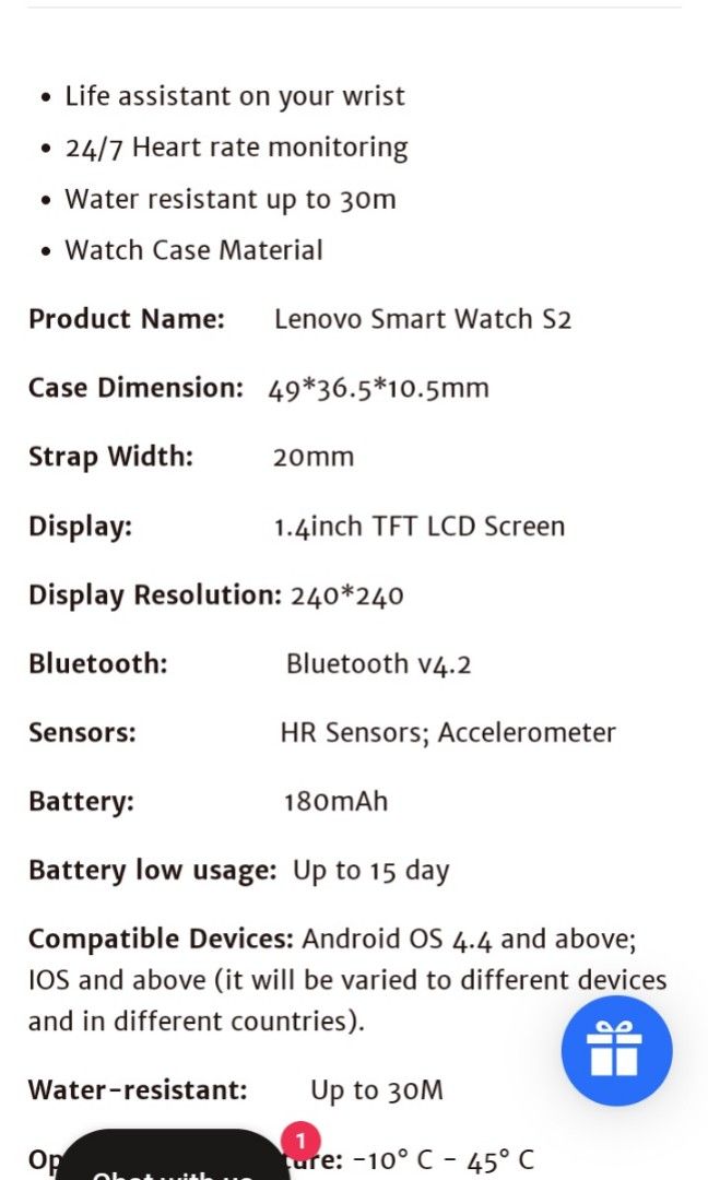 LENOVO Smart Watch S2 Original, Luxury, Watches on Carousell