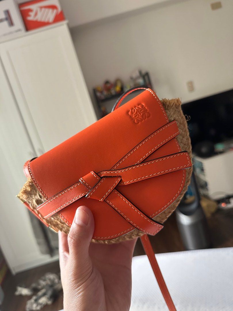 Loewe gate shop raffia bag