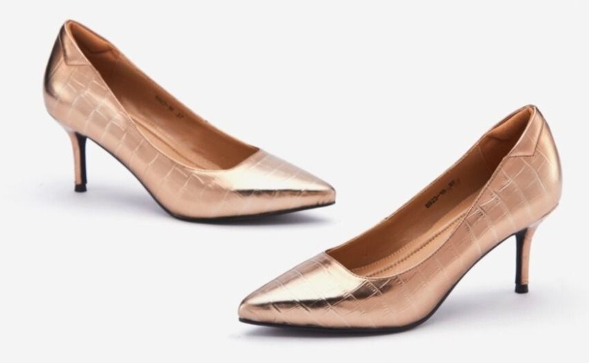 Gold bronze shoes heels online