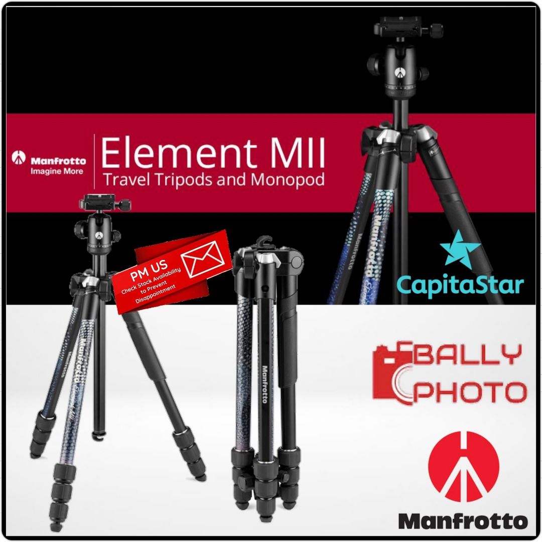 Manfrotto Element MII Aluminum Tripod with Ball Head Twist Lock