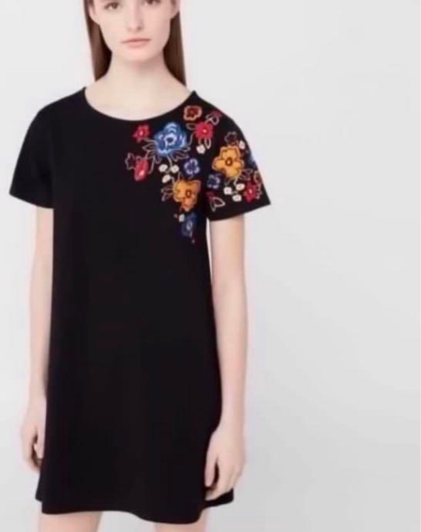 Mango floral top embroidery dress