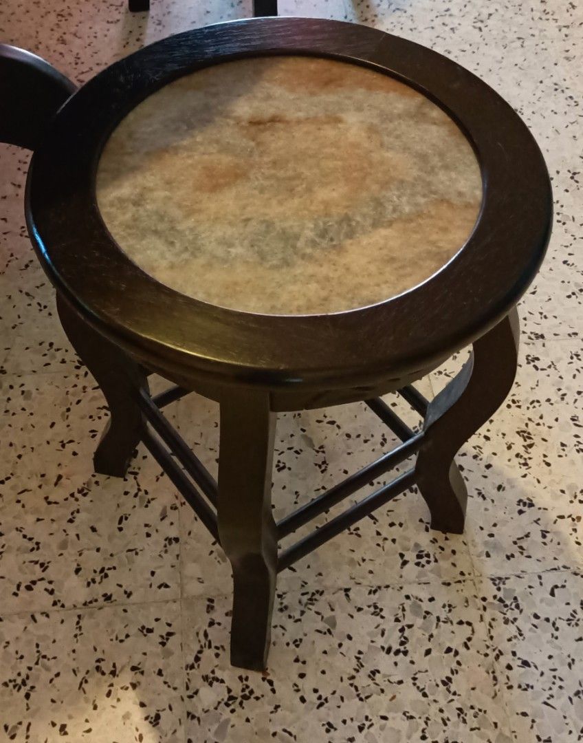 Marble dining table & marble stools (in Penang), Furniture & Home