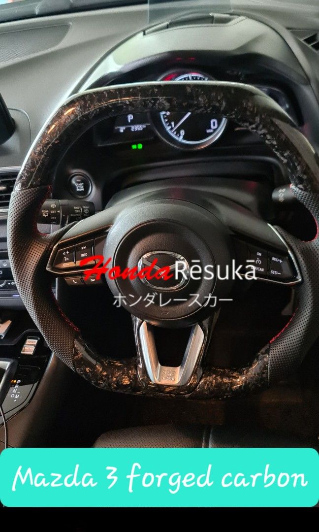 mazda 3 2017 2018 2019 2020 carbon fibre steering wheel ready stock