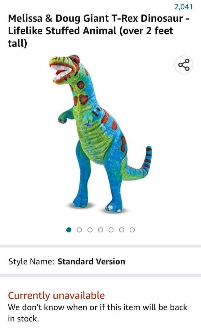 Melissa Doug Giant T Rex Dinosaur Plush Hobbies Toys Toys