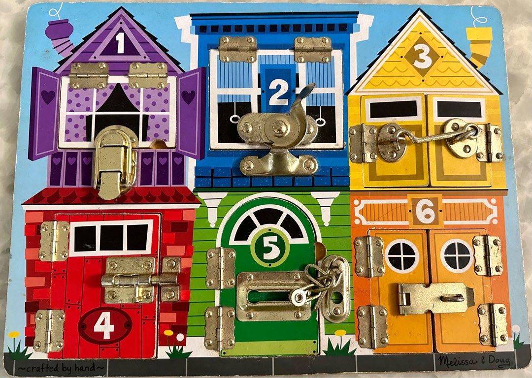 Melissa Doug Wooden Latches Board, Hobbies & Toys, Toys & Games on
