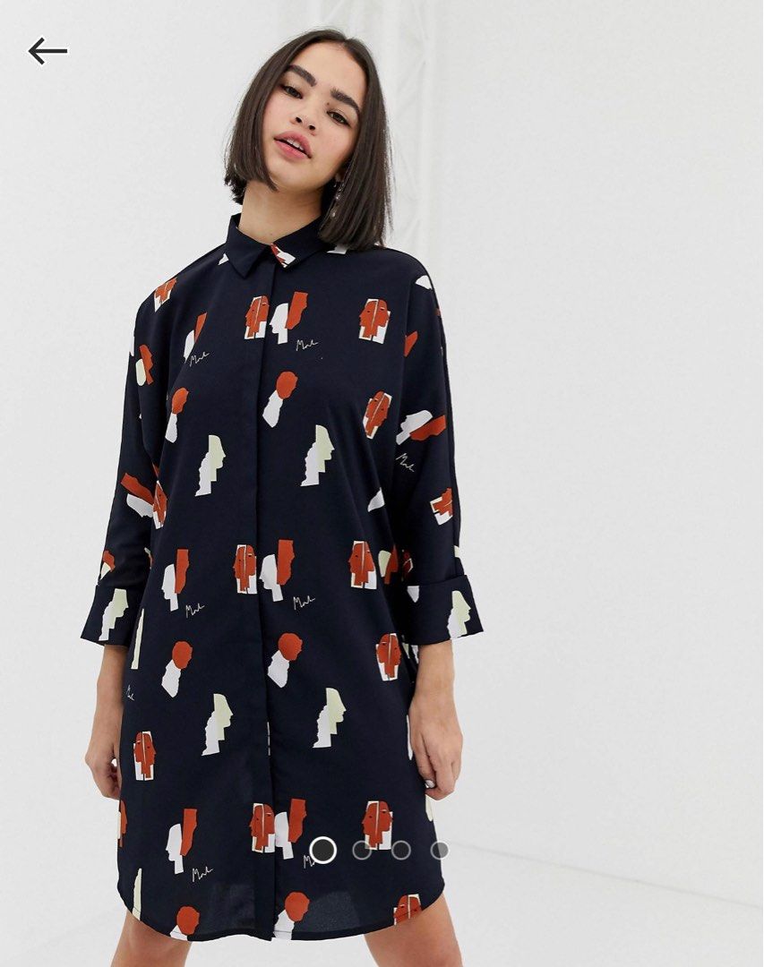 Monki oversized sales shirt dress