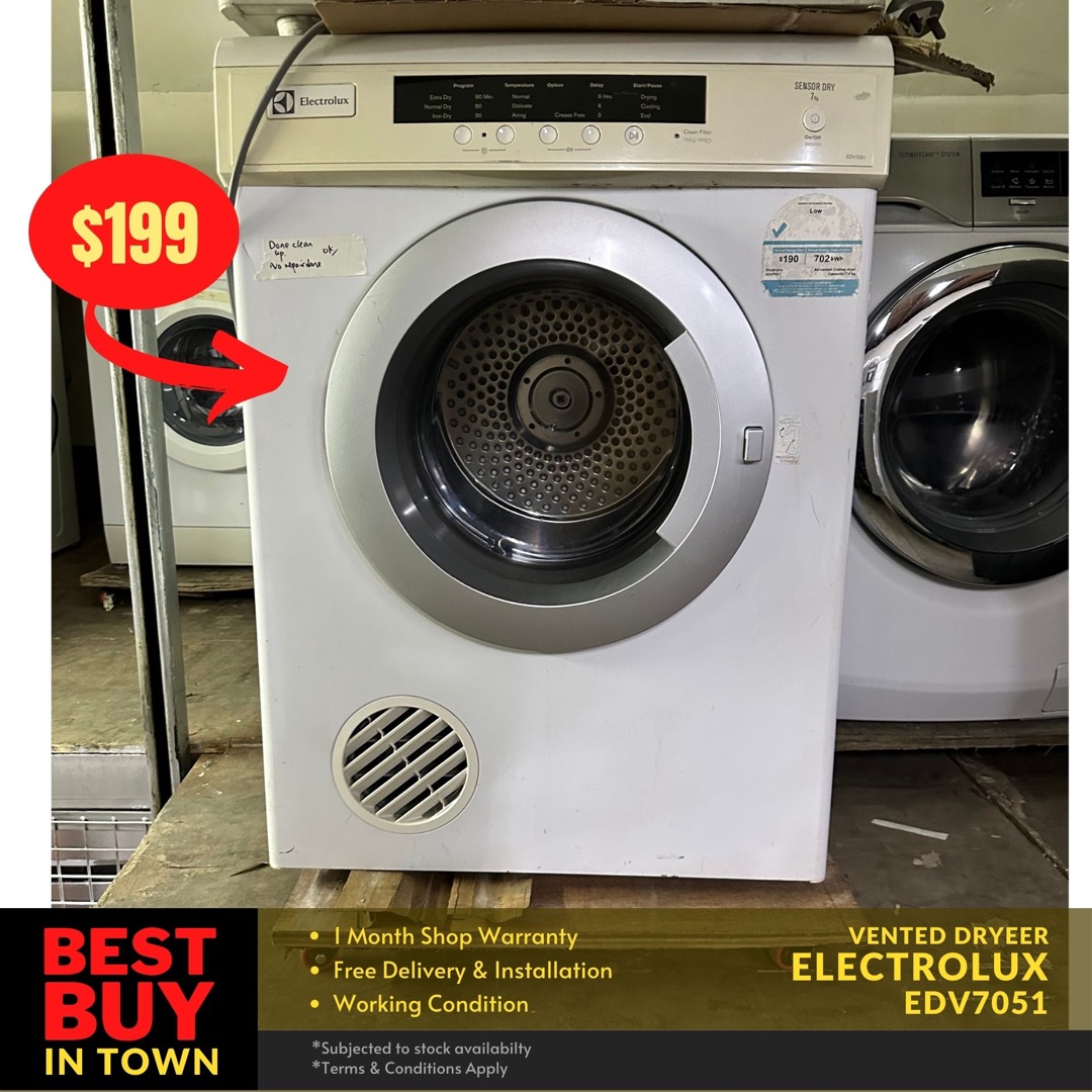 MUST BUY! Electrolux 7KG Vented Clothes Dryer EDV70514, TV & Home