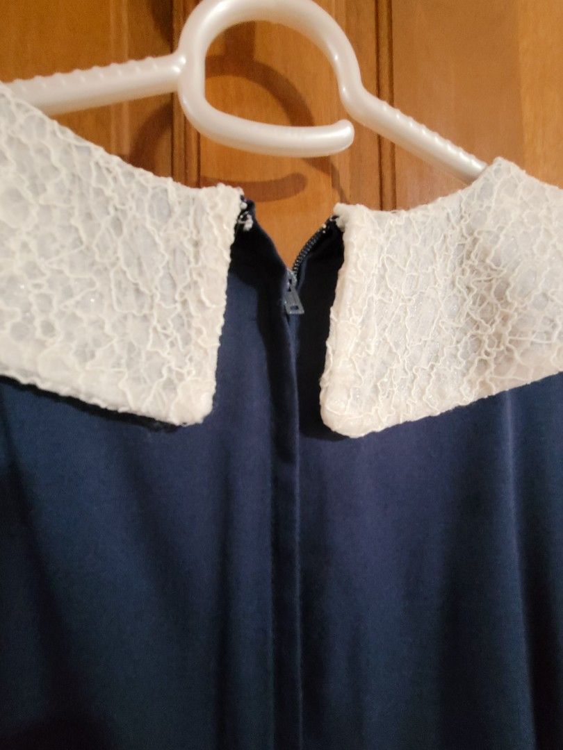 Navy Blue Viyella Peter Pan Collar Dress main image 0