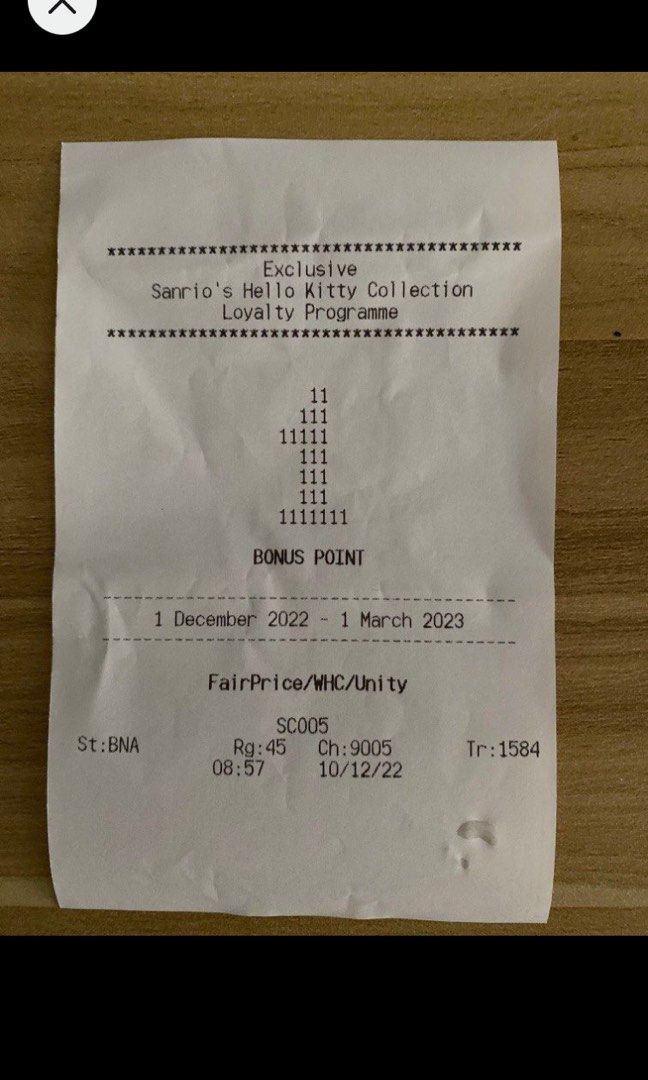 Hello Kitty Raffle Tickets NTUC FairPrice hello kitty, Tickets & Vouchers, Vouchers on Carousell