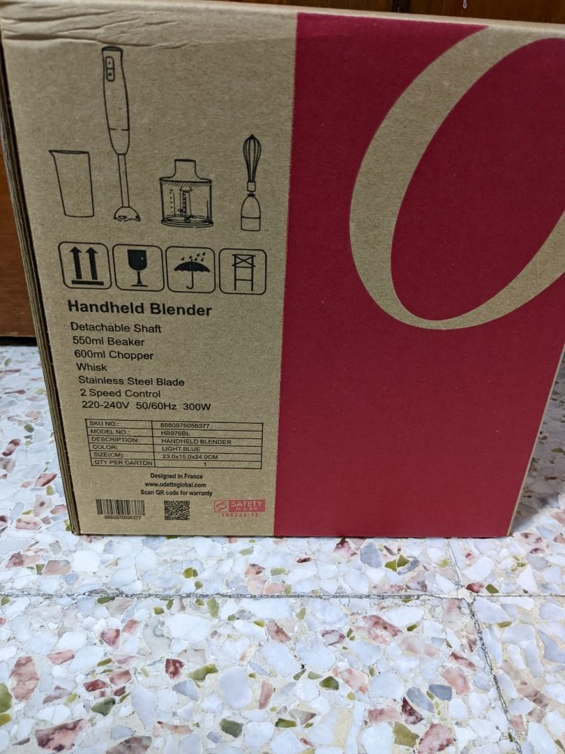 Odette Handheld 2speed Immersion Blender HB976BL Hand Blender Light
