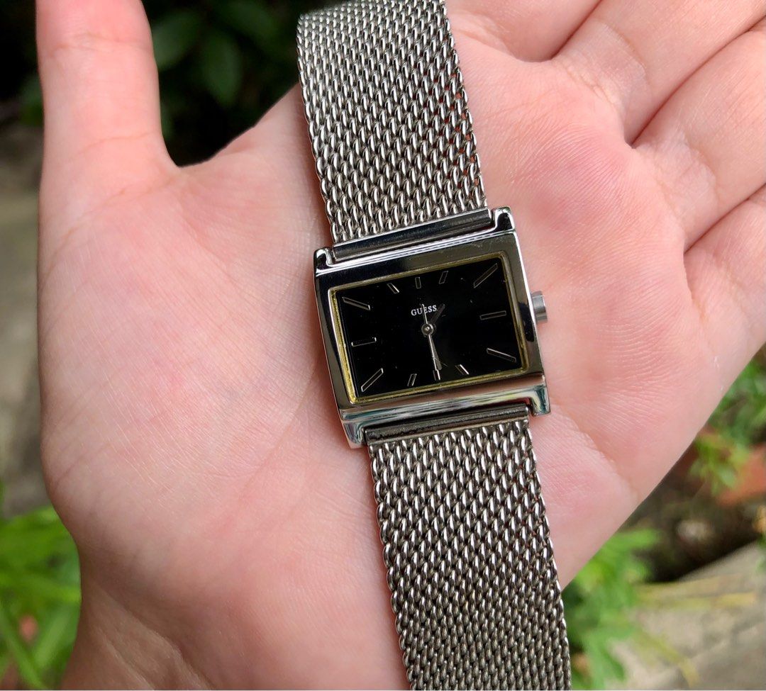 Guess steel deals watch square face