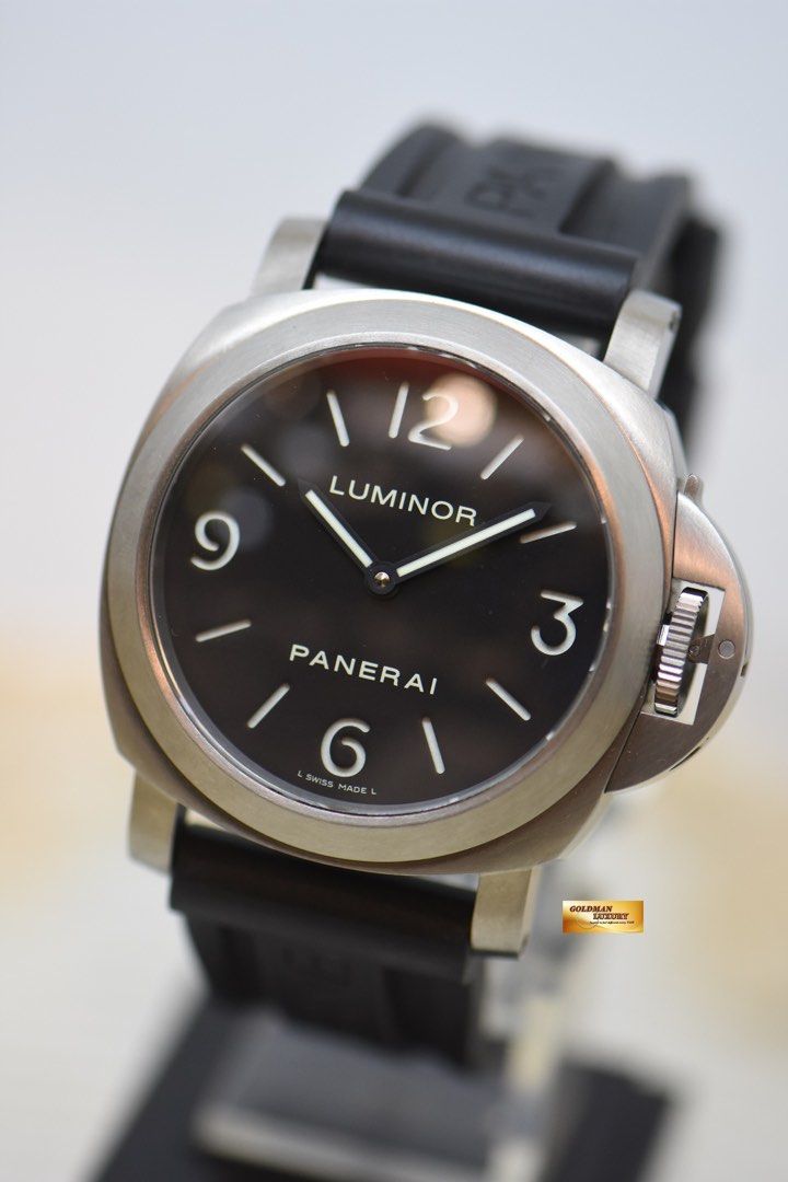 PANERAI LUMINOR 44mm TITANIUM IN LEATHER BLACK SANDWICH DIAL