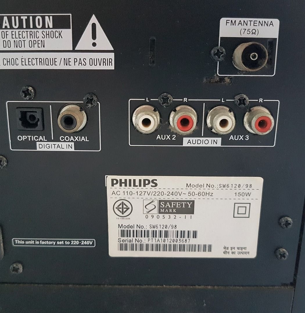 Philips Subwoofer, Model HTS6120/98, DoubleBASS technology, Bass