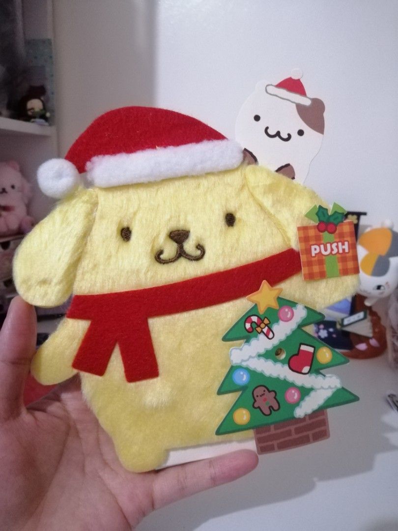 Pompompurin Christmas Melody Card (Category: Character Goods) located in Paranaque City. Submitted by nyawnyaww (Listing ID 1202250858, Image 3). Description: 16 Christmas songs Ganda nito. Perfect sa pasko hihi.