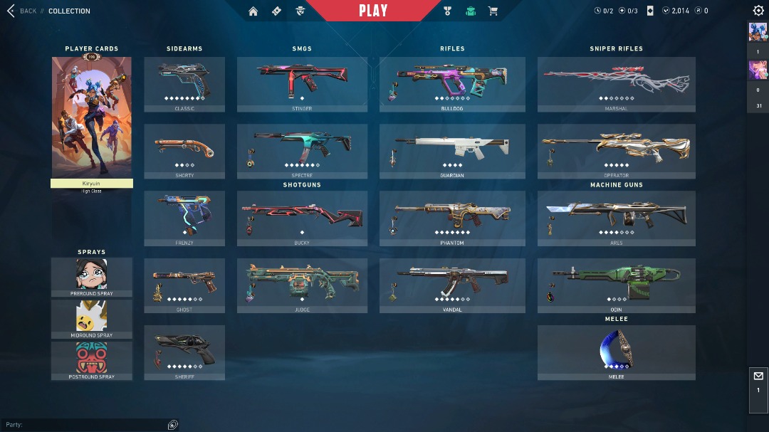 RGX 11Z Pro 2.0 Bundle 2,014 VP Unused 19 VP Skins Dia 3 (Valorant ...