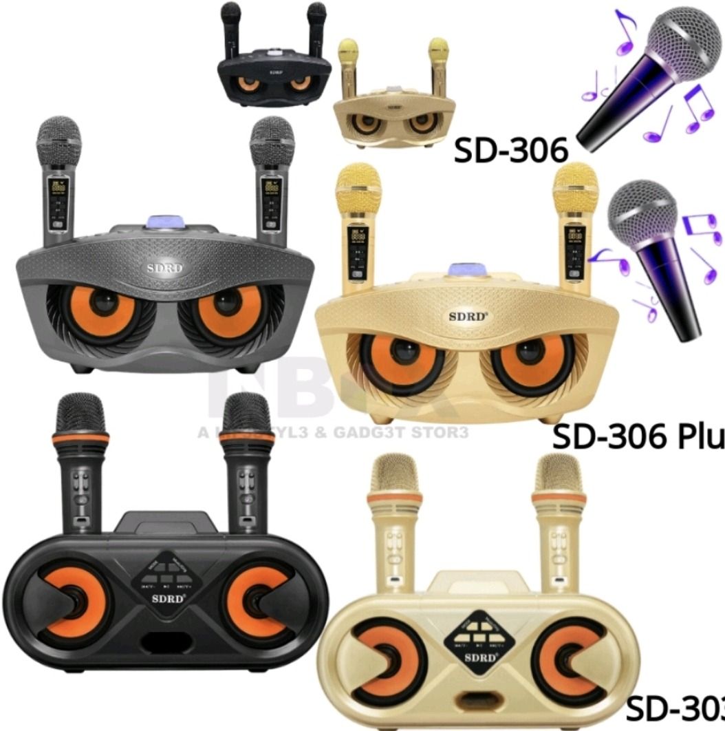 SDRD Karaoke System SD306 PLUS SD306 & SD303 Dual Bluetooth Wireless