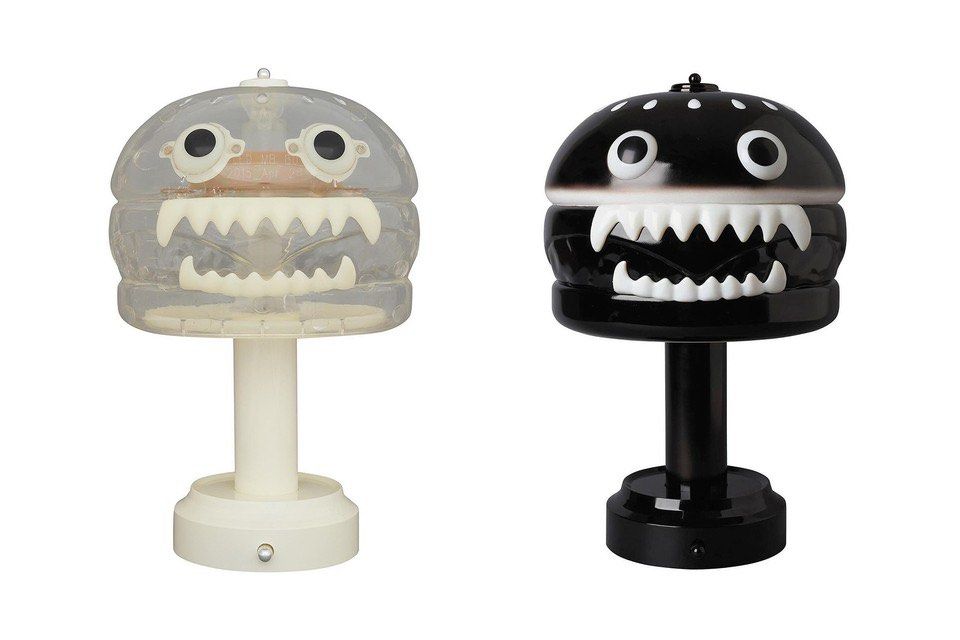 SET OF 2）MEDICOM TOY x UNDERCOVER HAMBURGER LAMP BLACK & CLEAR