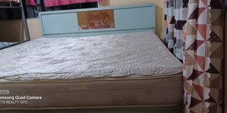 Superking size bed 78×82inches w/ 9 inches matress, & 2 side tables solid wood. Lower Antipolo