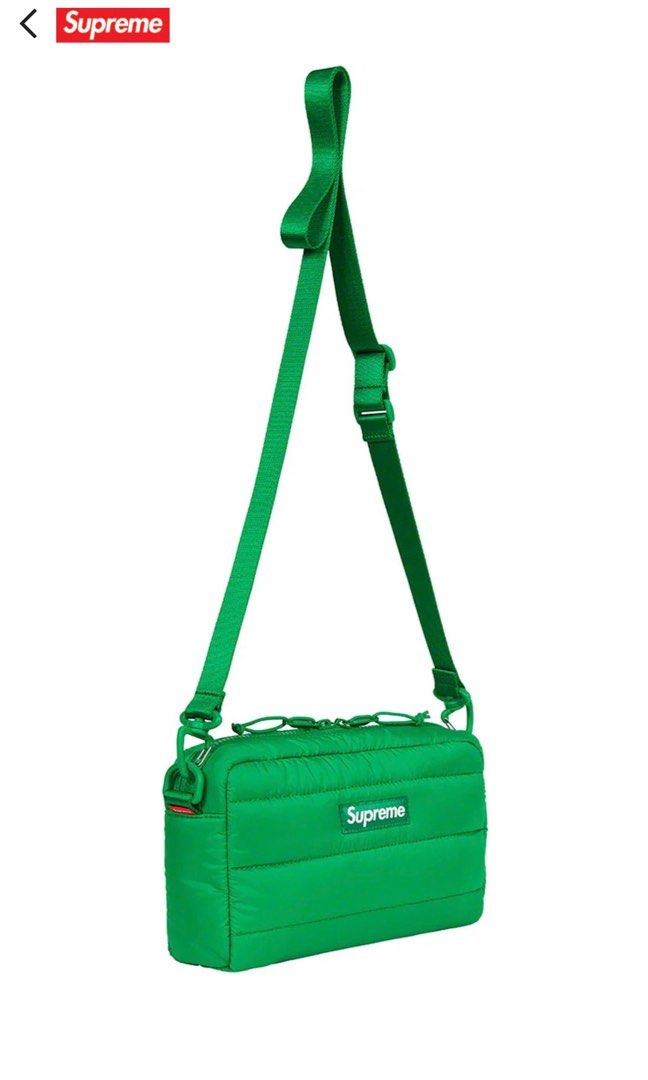 Supreme FW22 Puffer Side Bag in Green / Black colour 斜咩小袋, 男
