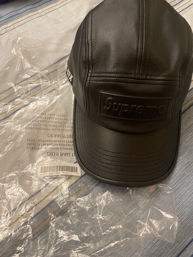 Supreme Gore-Tex Leather Camp cap 黑