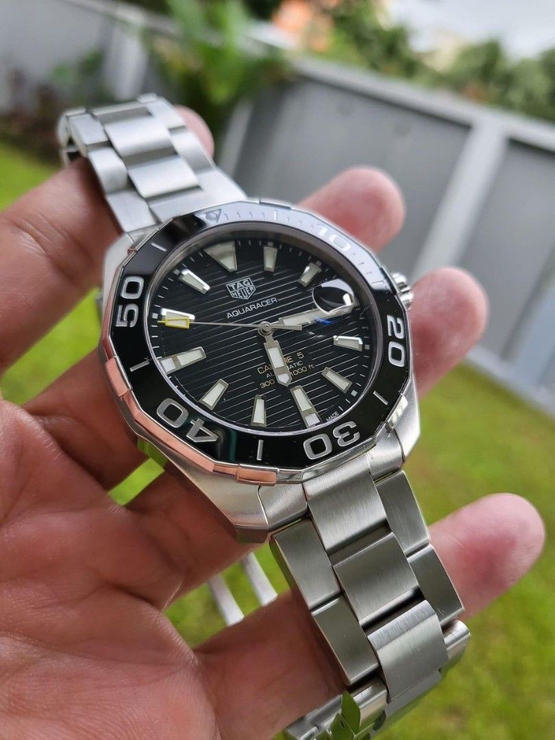 Tag heuer aquaracer calibre 5 on wrist on sale