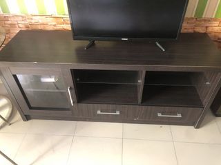 TV rack with glass cabinet