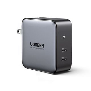 UGREEN 100W USB C Wall Charger, Nexode 2-Port GaN Foldable Charger Block Compatible with MacBook Pro/Air, iPad Pro/Mini, iPhone, Dell XPS, Samsung Galaxy S22 Ultra, Pixel and More