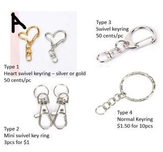 Keychain Clasp, Keychain Ring, Lobster Clasp Claw, Trigger Hook, Swivel Key  chain, Split Ring, DIY craft project, Save the Date Keychains