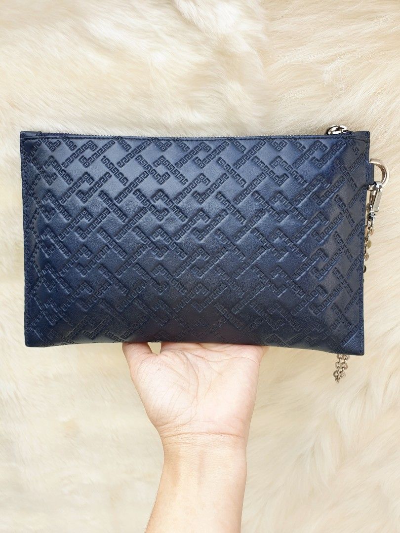 Versace Tas Handbag Clutch Pria dan Wanita Kulit Asli Second