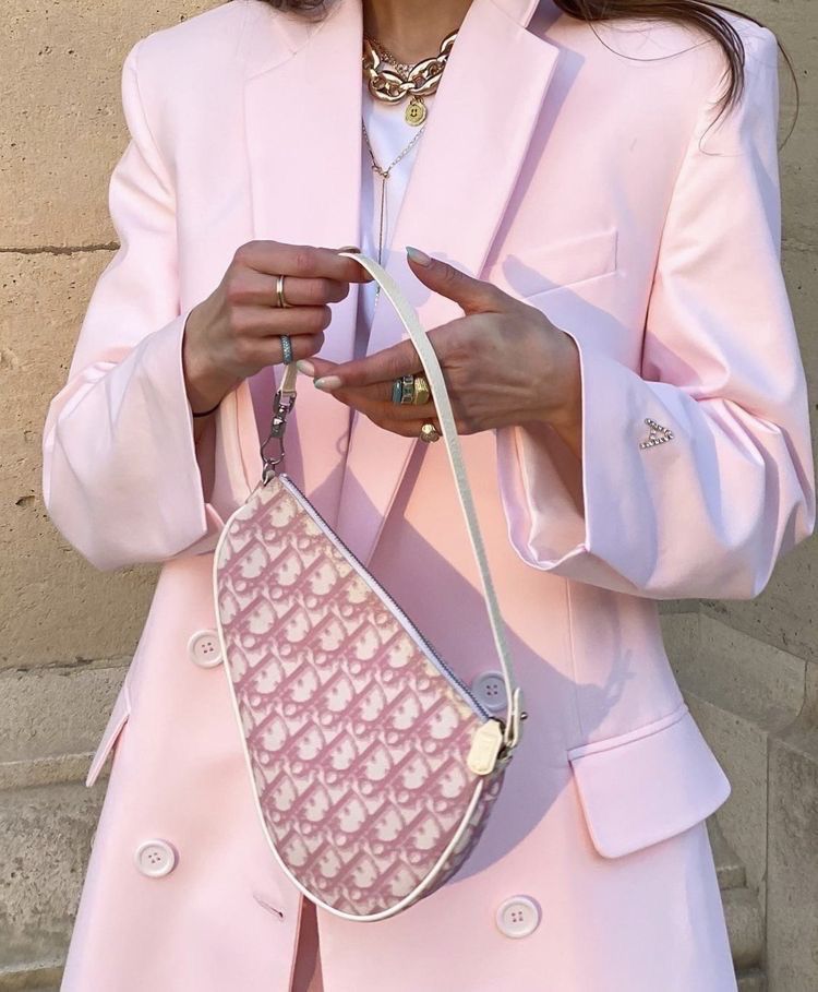 Dior Vintage Pink Diorissimo Saddle Pouch, myGemma
