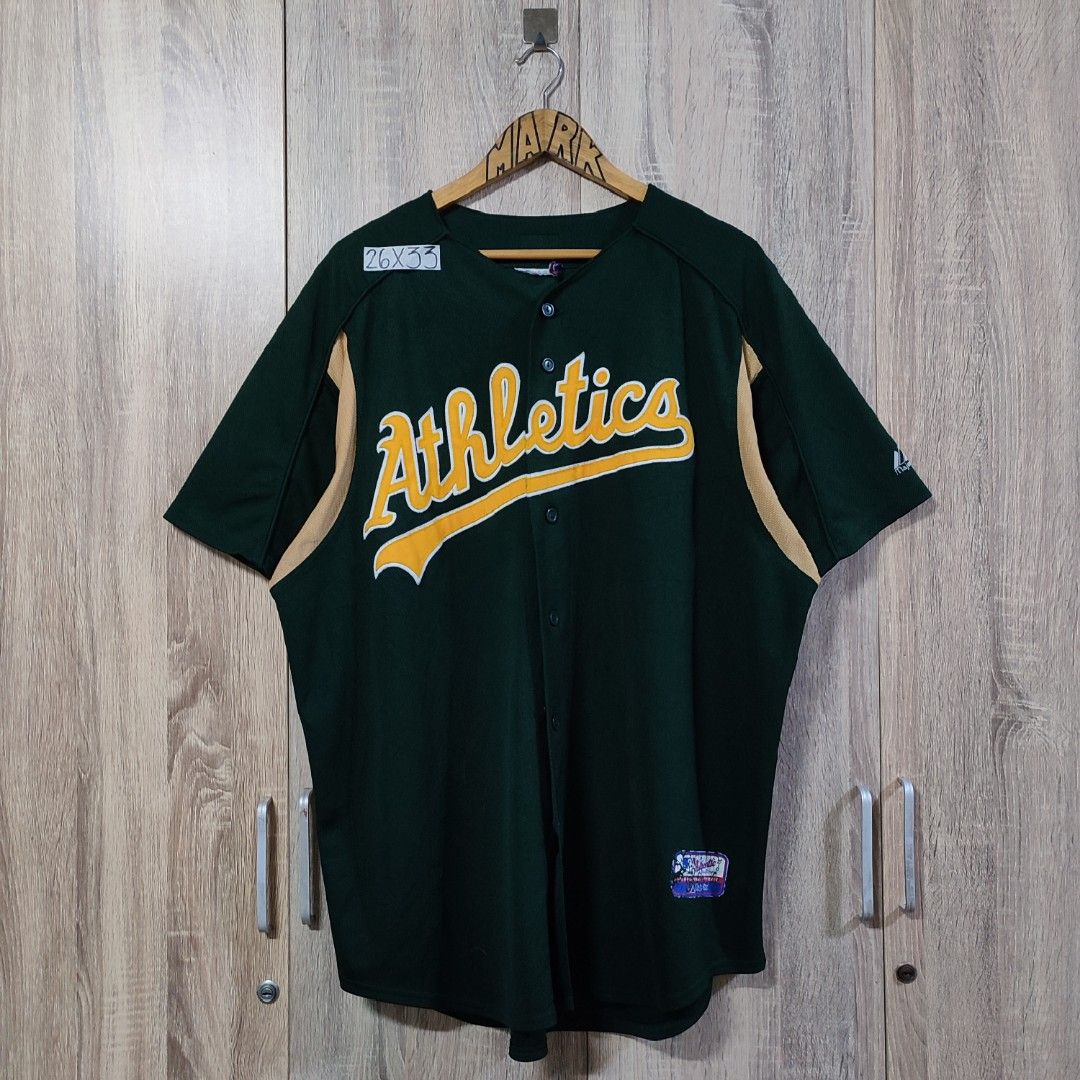 VINTAGE OAKLAND ATHLETICS/A's EMBROIDERED BATTERMAN BASEBALL JERSEY BY  MAJESTIC, Men's Fashion, Activewear on Carousell