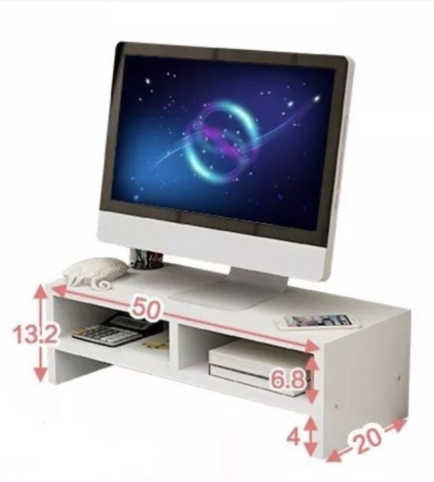 White Monitor Stand, Furniture & Home Living, Furniture, Other Home