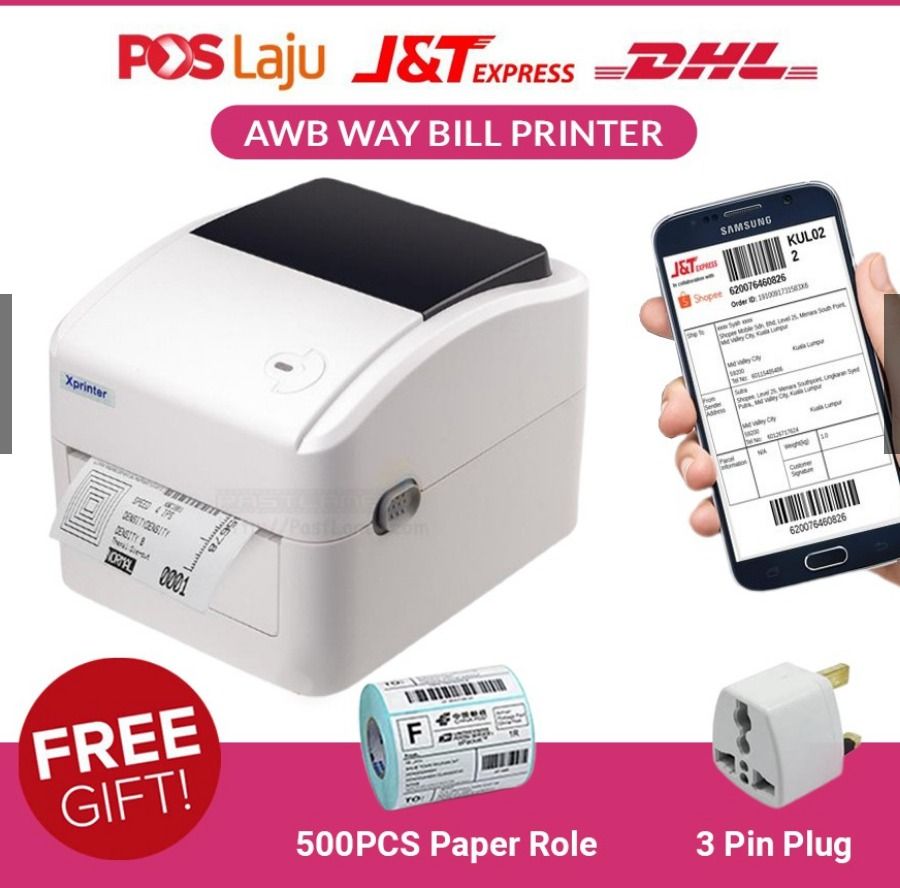 Xprinter A6 Thermal printer Bluetooth Shopee / Lazada Waybill Barcode