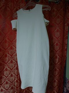 Zara Trafaluc Off-Shoulder White Dress