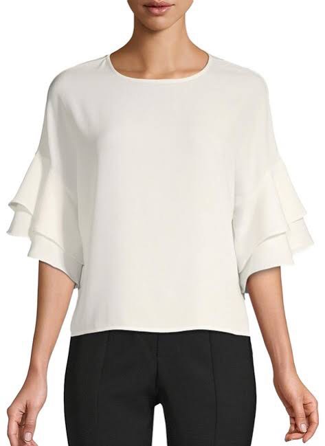 Zara White Flare Ruffle Sleeve Blouse, Fesyen Wanita, Pakaian Wanita,  Atasan di Carousell