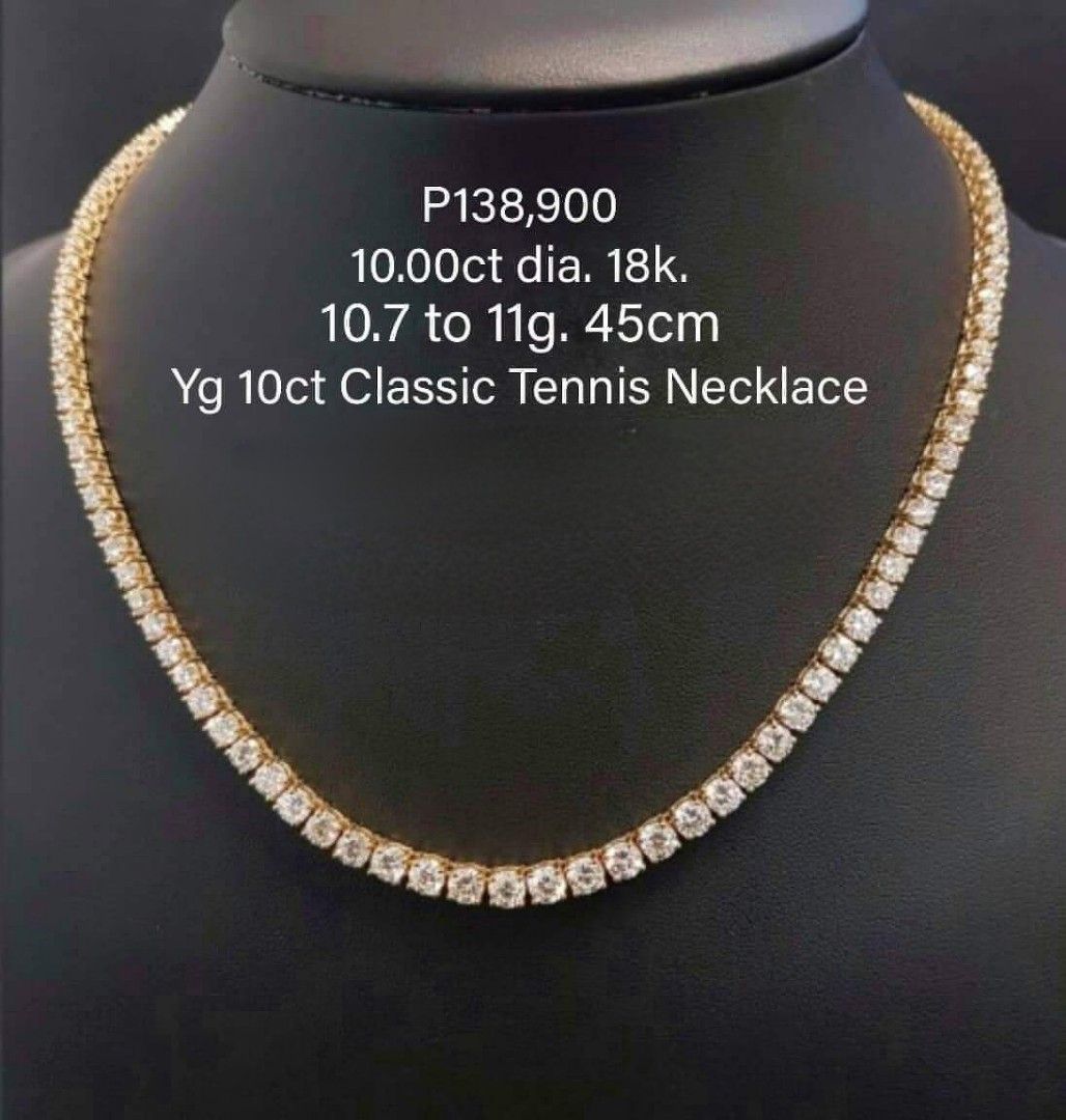 10 Carat Round Diamond 18 Karat White Gold Graduated Claw Set Tennis  Necklace For Sale at 1stDibs | 10 carat tennis necklace, 10 carat diamond  necklace, diamond tennis necklace 10 carat
