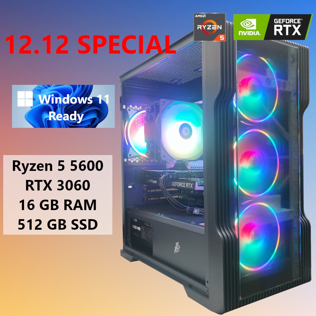 [12.12] Ryzen 5 5600 RTX 3060 12GB Budget Gaming Computer PC Custom PC