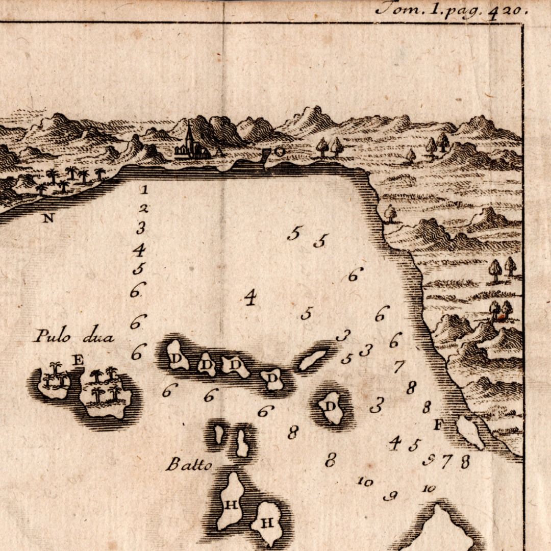 1702 Isola di Pulo Dua by Rene Constantin de Renneville || antique map ...
