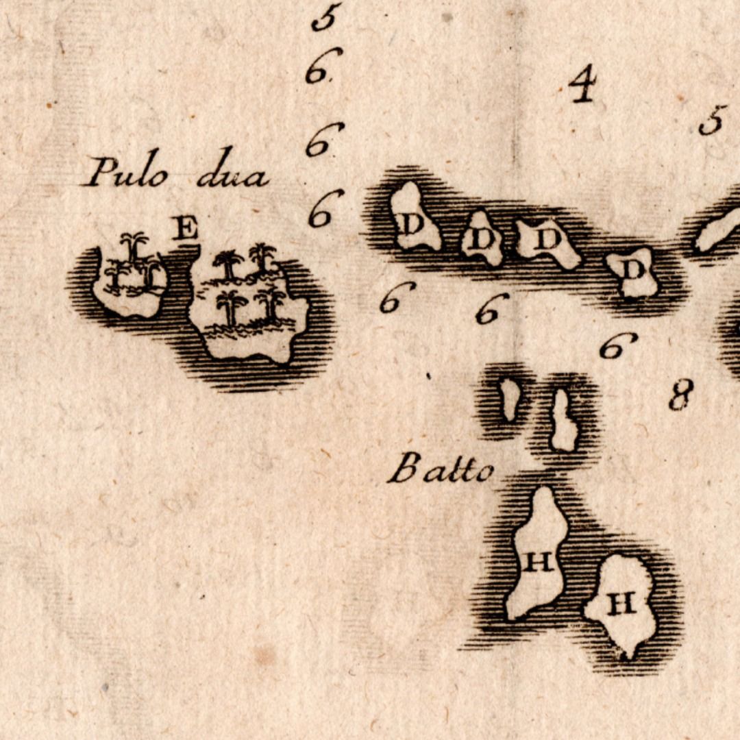 1702 Isola di Pulo Dua by Rene Constantin de Renneville || antique map ...