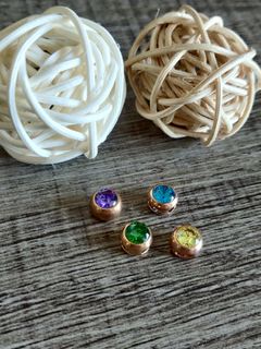 18K/Au750 彩色剛玉泡泡圓形通孔玫瑰金色吊墜64241448506371110