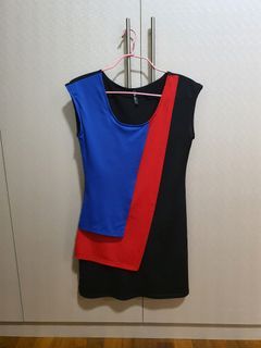 Muse black red blue dress size S