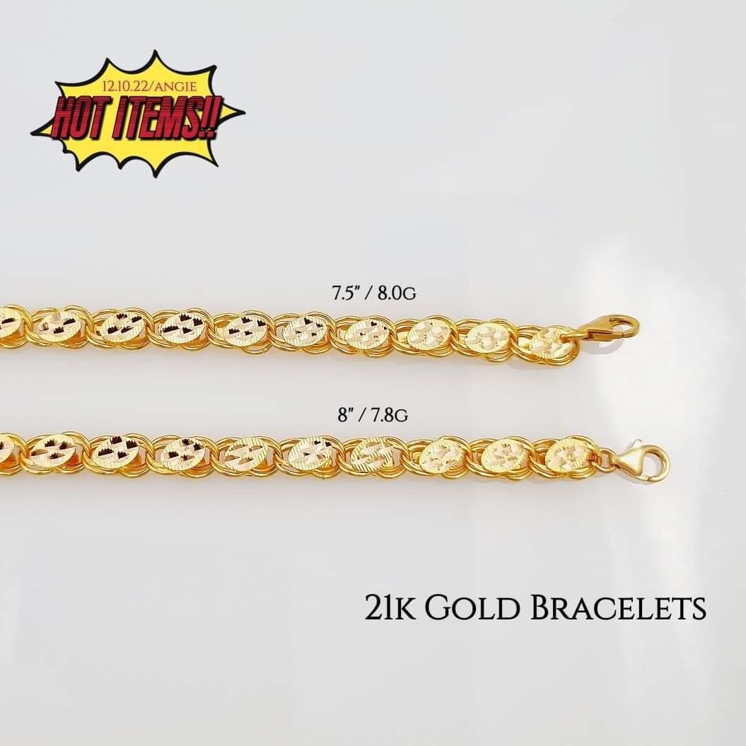 21K Saudi Gold Damascus Bracelet Women s Fashion Jewelry