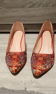 刺繡紅花囍鞋39號