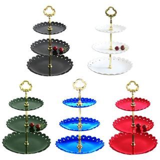 3 Layers Wedding Cake Plate Stand Dessert Fruits Vegetable Placed Tool Food Display Tray